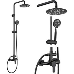 Outdoor Shower Kit SUS304 with round Handheld Matte Black